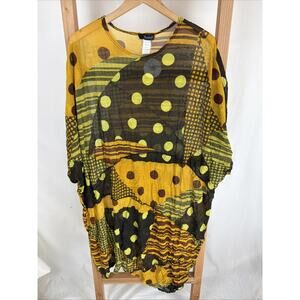 NWT Moonlight Multicolor Dolman Sleeve Oversized Tunic Dress #1022 Size XL